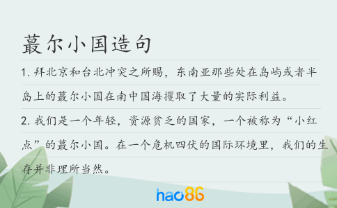蕞尔小国造句