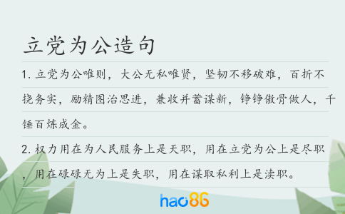 立党为公造句