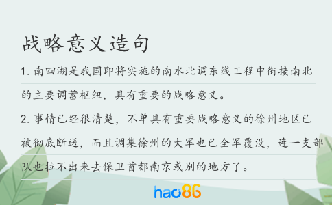 战略意义造句