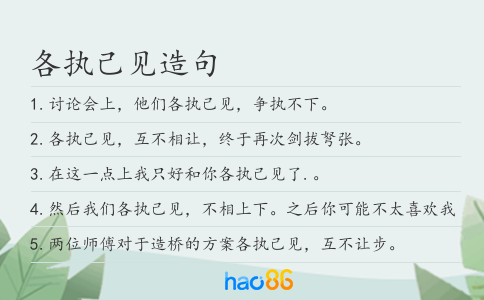 各执己见造句