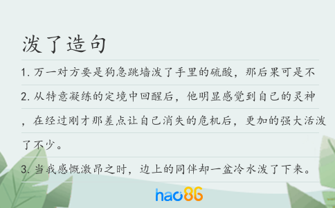 泼了造句
