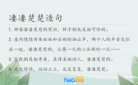 凄凄楚楚造句