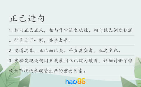正己造句