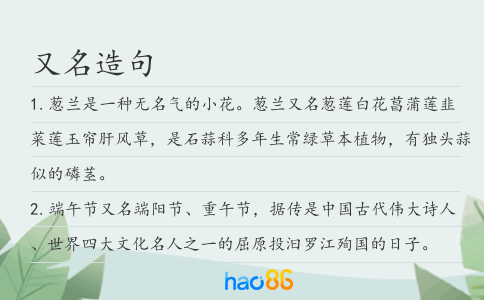 又名造句