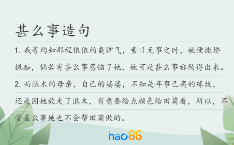 甚么事造句