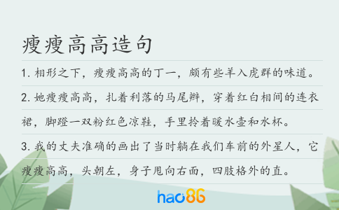 瘦瘦高高造句