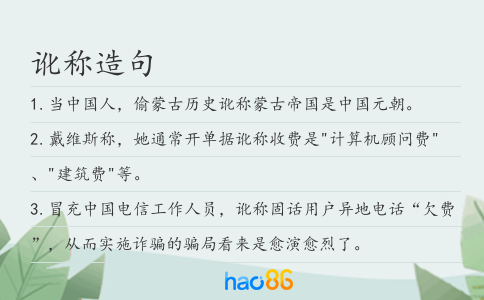 讹称造句