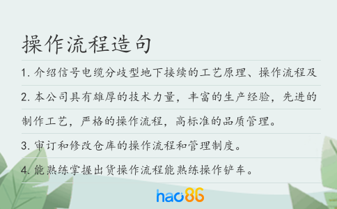 操作流程造句