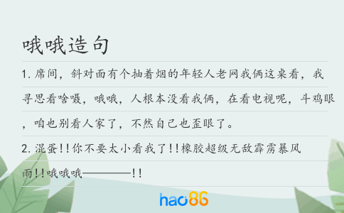 哦哦造句