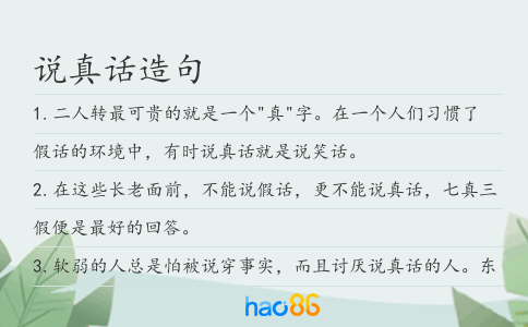说真话造句