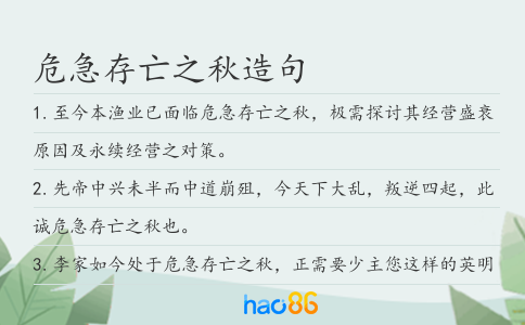 危急存亡之秋造句