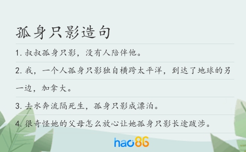 孤身只影造句