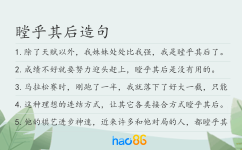 瞠乎其后造句