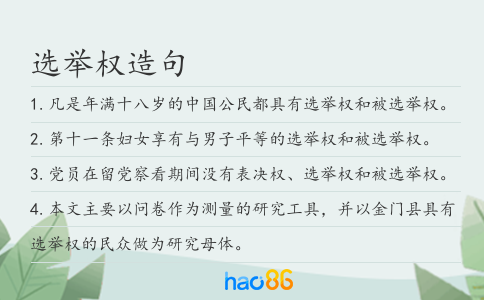 选举权造句