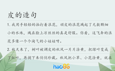 皮的造句