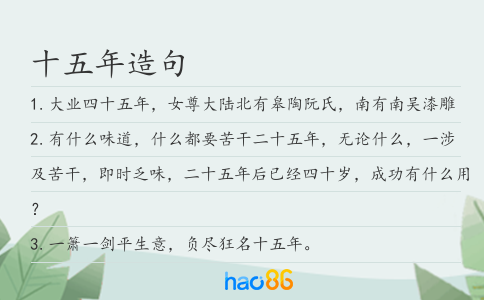 十五年造句