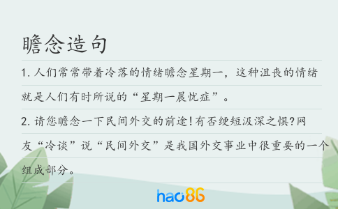 瞻念造句