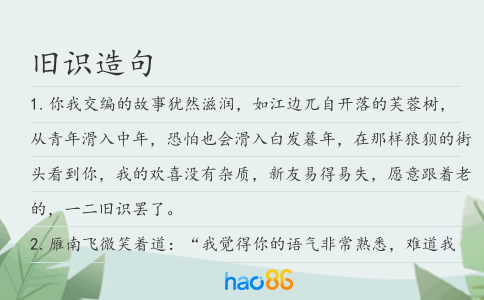 旧识造句