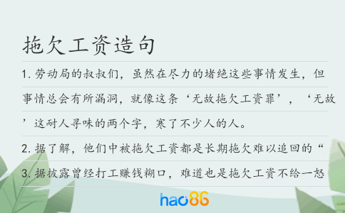 拖欠工资造句