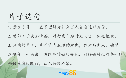 片子造句
