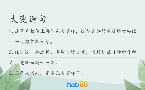 大变造句