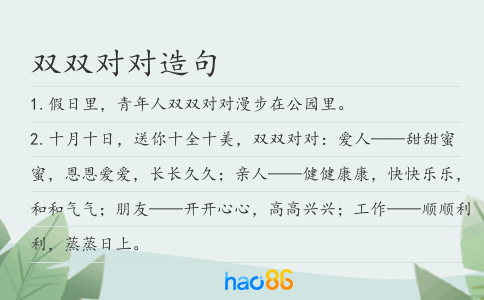 双双对对造句