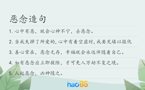 恶念造句