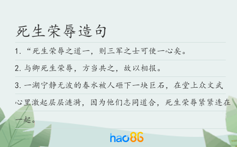 死生荣辱造句