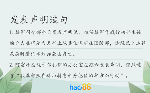 发表声明造句