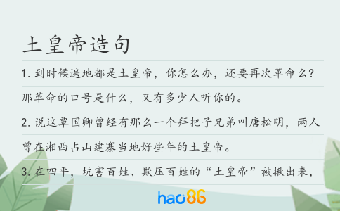 土皇帝造句