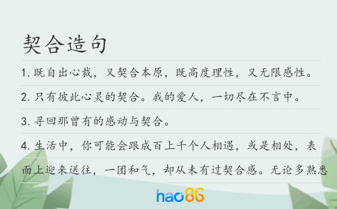 契合造句