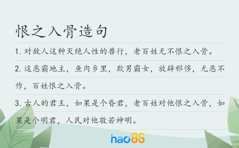 恨之入骨造句