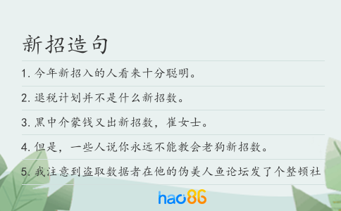 新招造句