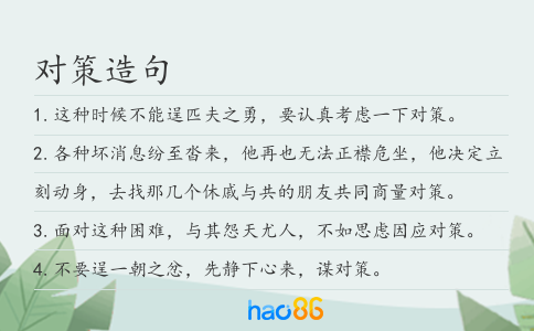 对策造句