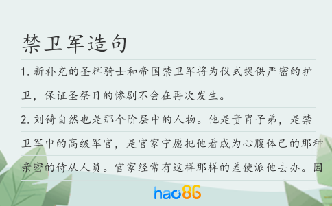 禁卫军造句