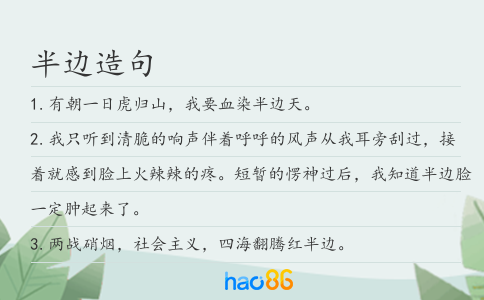 半边造句