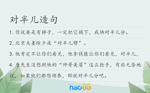 对半儿造句