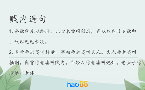 贱内造句