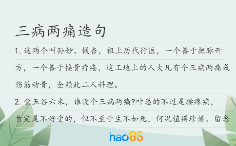 三病两痛造句