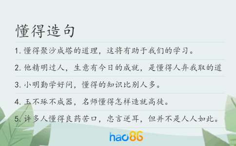 懂得造句
