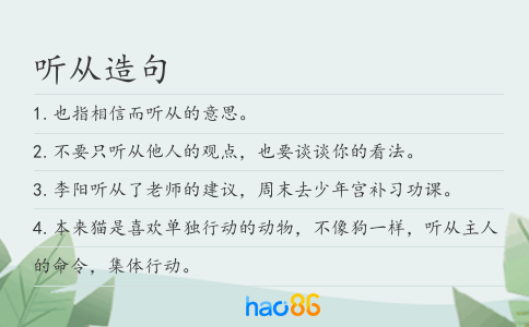 听从造句