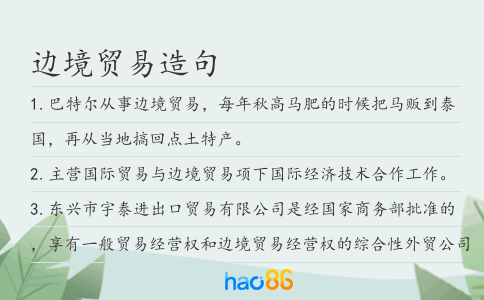 边境贸易造句