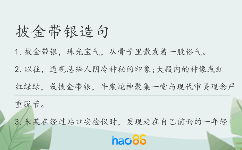 披金带银造句