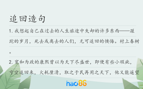 追回造句