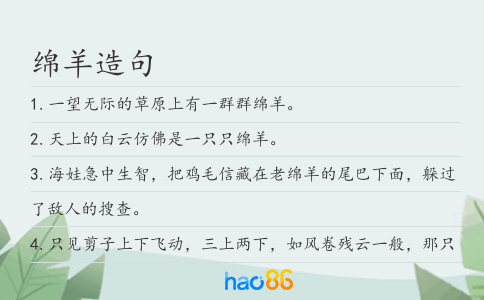 绵羊造句