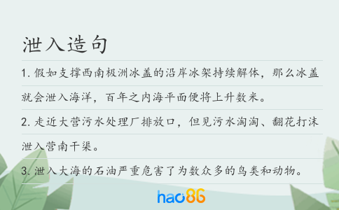 泄入造句