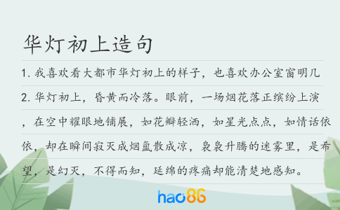 华灯初上造句