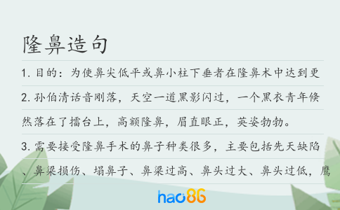 隆鼻造句