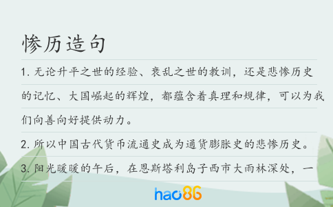 惨历造句