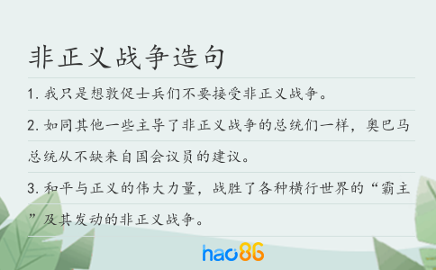 非正义战争造句
